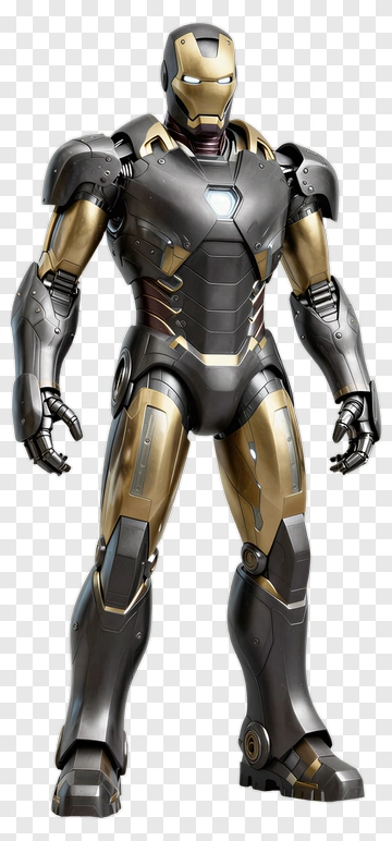Iron Man In Metallic Armor PNG