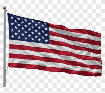 American Flag Waving In The Wind PNG