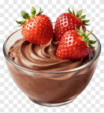 Chocolate Mousse With Fresh Strawberries PNG