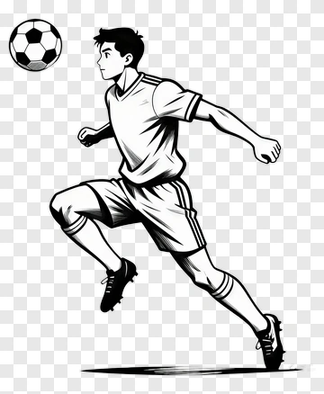 Football Player Kicking A Soccer Ball PNG