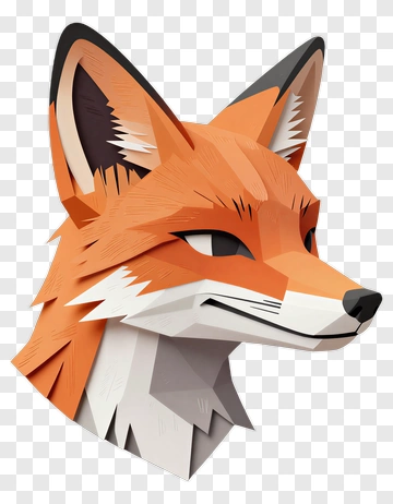 3D Fox Head PNG