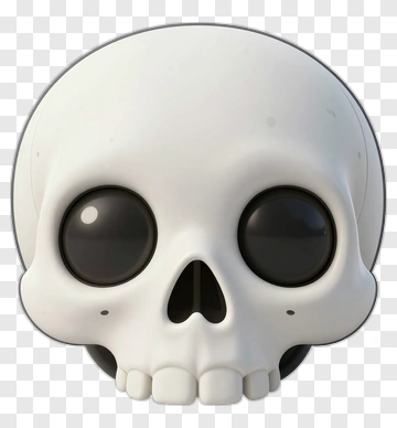 Cartoon Skull With Big Eyes PNG