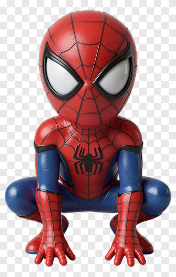 Spider-Man Figure In A Crouching Pose PNG