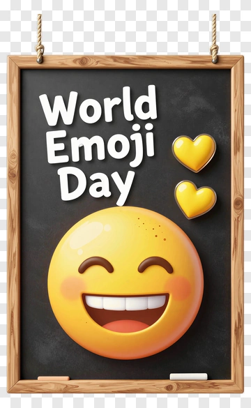 World Emoji Day Sign With Smiley Face PNG