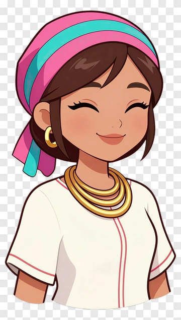 Smiling Woman In Colorful Headscarf PNG
