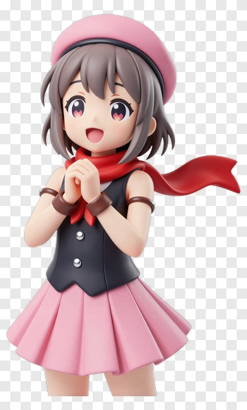 Anime Girl Smiling With A Red Scarf PNG