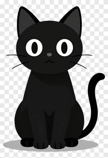 Cartoon Black Cat PNG
