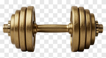 Gold Dumbbell PNG