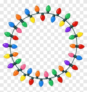 Colorful Christmas String Lights PNG