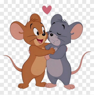 Cartoon Mice Embracing With A Heart PNG