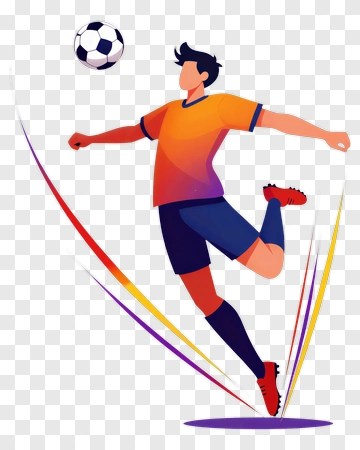 Football Player Kicking A Soccer Ball PNG