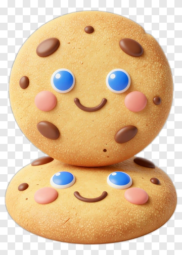 Cartoon Cookie With Smiling Face PNG