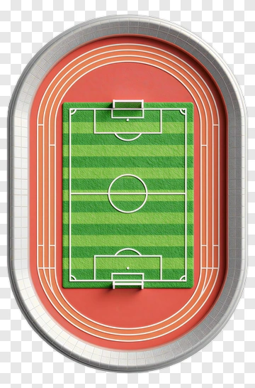 Football Field With Running Track PNG