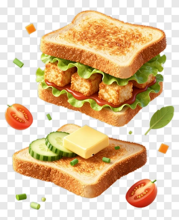 Delicious Sandwich With Fresh Ingredients PNG