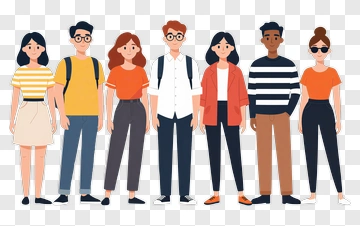 Diverse Group Of Young People Standing Together PNG