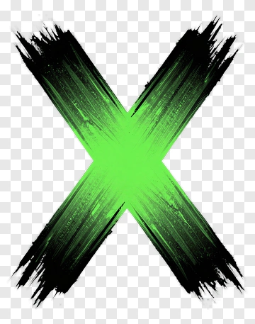 Green Brush Stroke X PNG