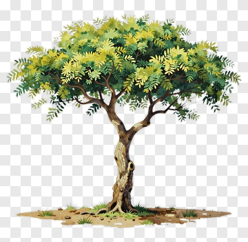 Colorful Tree With Green Leaves PNG
