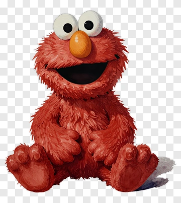 3D Elmo Character Sitting PNG