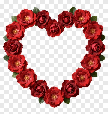 Red Rose Heart Shape PNG