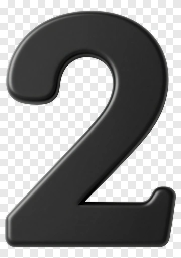 Black Number Two PNG