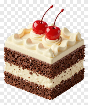 Chocolate Cake With Cherries On Top PNG