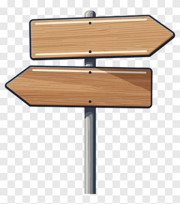 Wooden Directional Signpost PNG