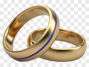 Gold Wedding Rings With Blue Stripe PNG
