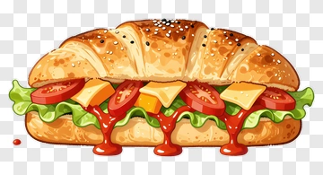 Delicious Sandwich With Lettuce And Tomato PNG