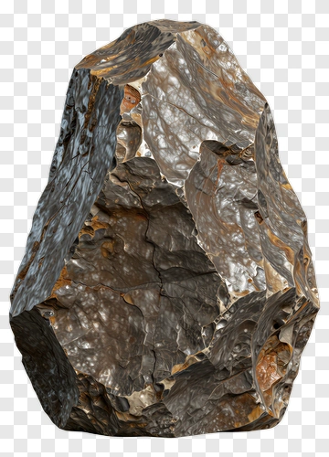 Rock With Metallic Texture PNG