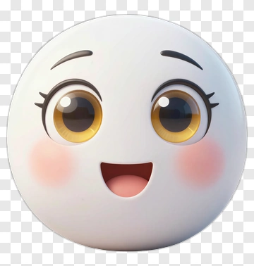 Cartoon Smiley Face With Big Eyes PNG
