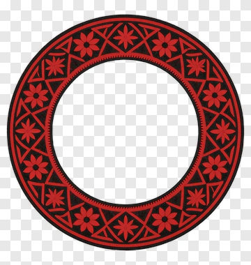 Red Decorative Circular Frame PNG