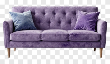 Purple Sofa With Cushions PNG