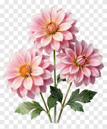 Pink Dahlia Flowers PNG