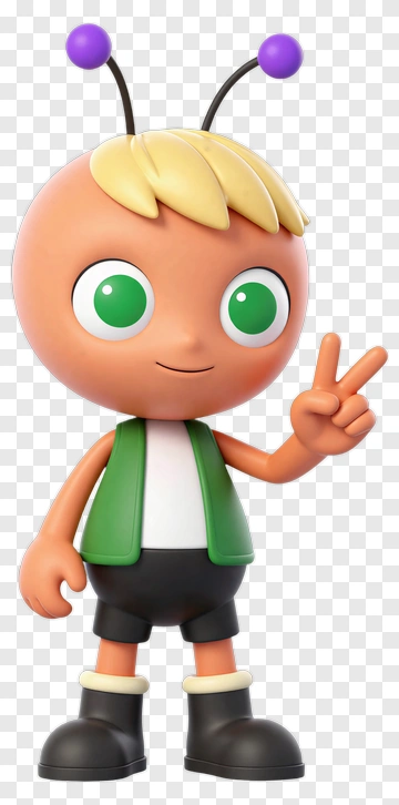 Cartoon Character Making A Peace Sign PNG