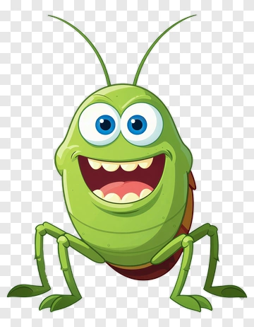 Cartoon Grasshopper With A Big Smile PNG