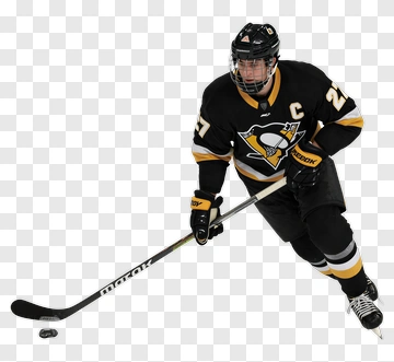 Hockey Player Skating And Shooting Puck PNG