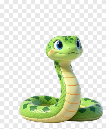Cartoon Snake With Friendly Expression PNG