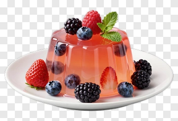 Colorful Jelly Dessert With Fresh Berries PNG
