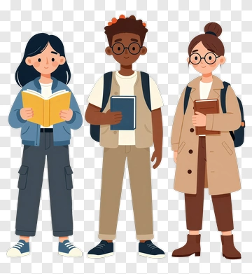 Student Group Holding Books PNG