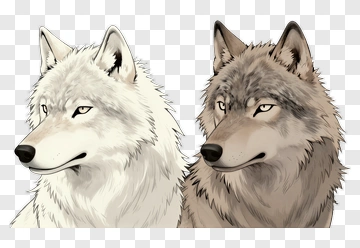 Two Cartoon Wolves PNG