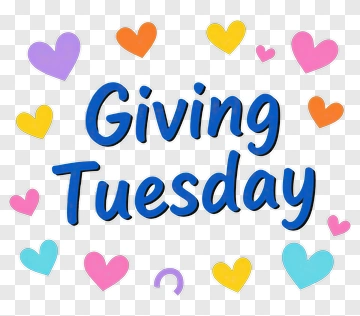 Giving Tuesday With Colorful Hearts PNG