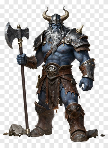 Fantasy Viking Warrior Holding An Axe PNG