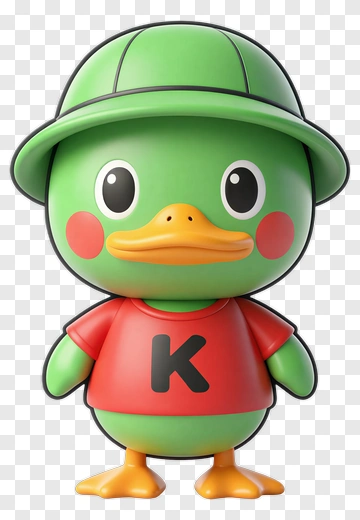 Cartoon Duck Character Wearing A Green Hat PNG