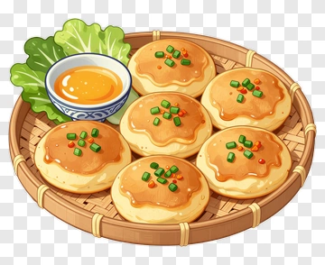 Delicious Plate Of Steamed Pancakes With Sauce PNG