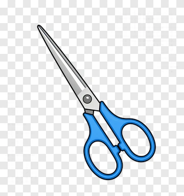 Cartoon Scissors With Blue Handles PNG