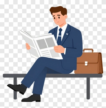 Businessman Reading A Newspaper PNG
