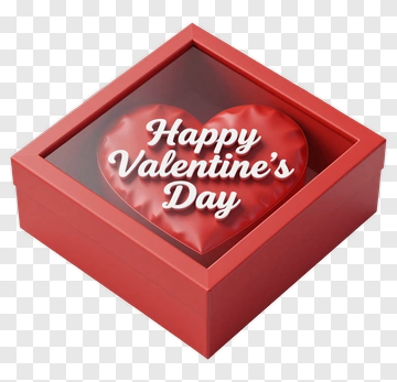 Happy Valentine's Day Heart Box PNG