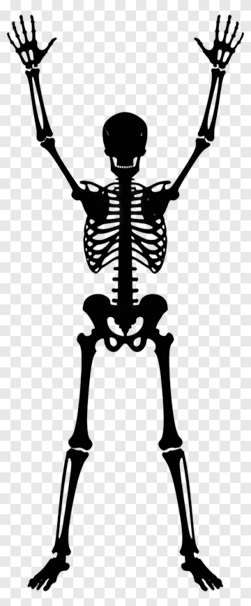 Cartoon Skeleton Raising Arms PNG