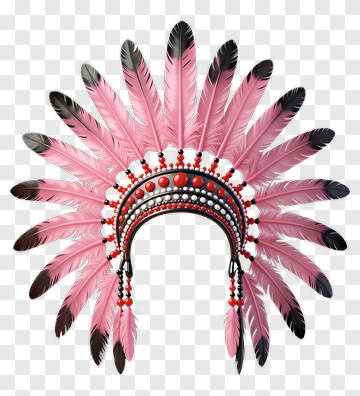 Colorful Native American Feathered Headdress PNG