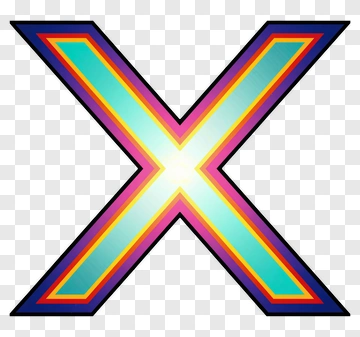 Colorful Decorative Letter X PNG